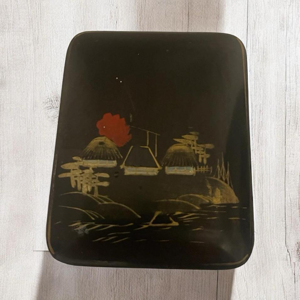 Small Vintage Japanese Black Lacquer
