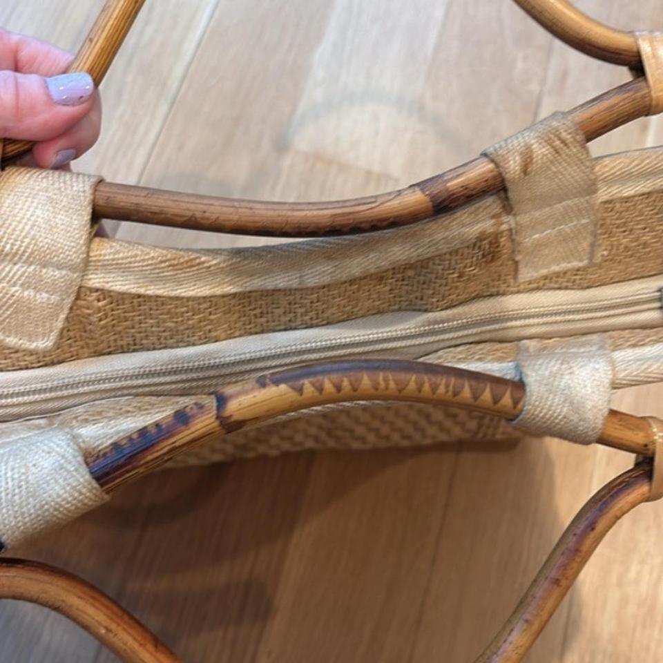Vtg 1970s Straw Handbag Woven 5