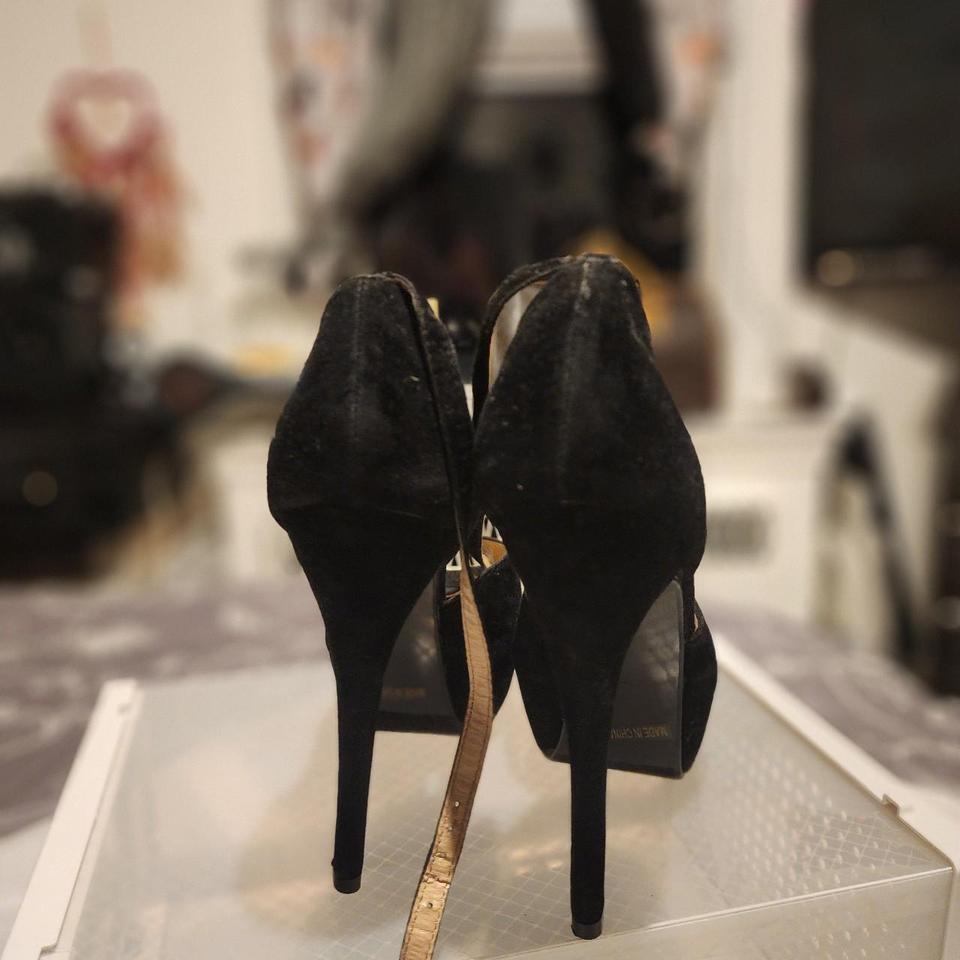 Black Suede High Heels With Fb92 3