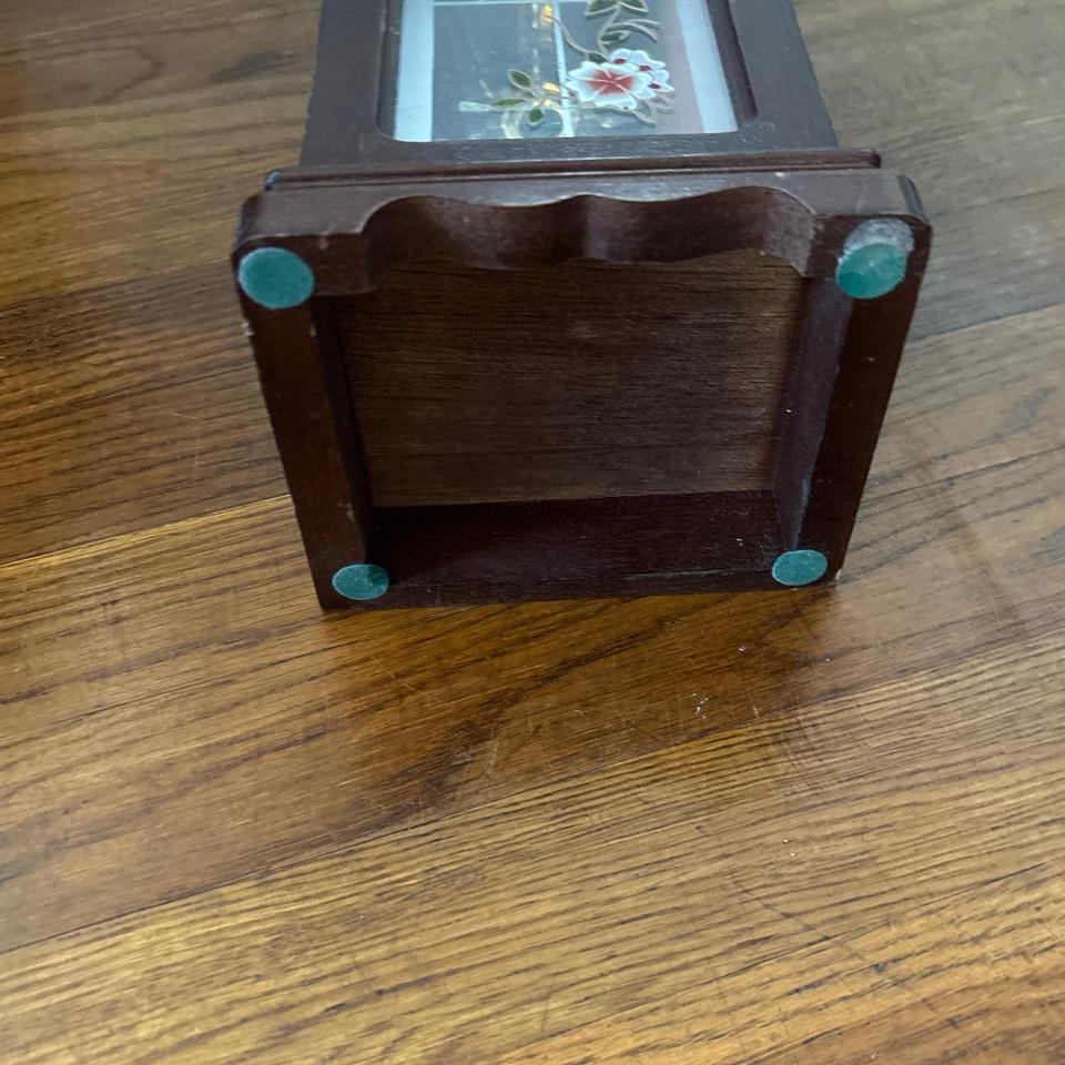 Wooden Jewelry Box With Floral 14a2 6