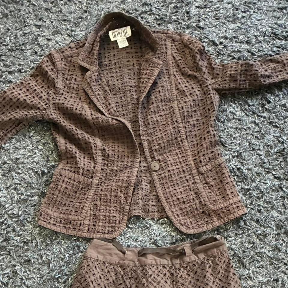 Vintage Two Piece Brown Blazer 2963 3