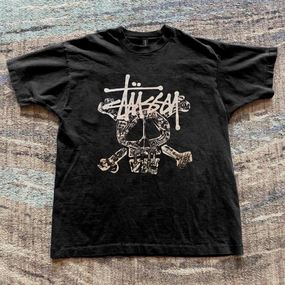 Stussy Black Graphic Tee Skateboarding Ee65