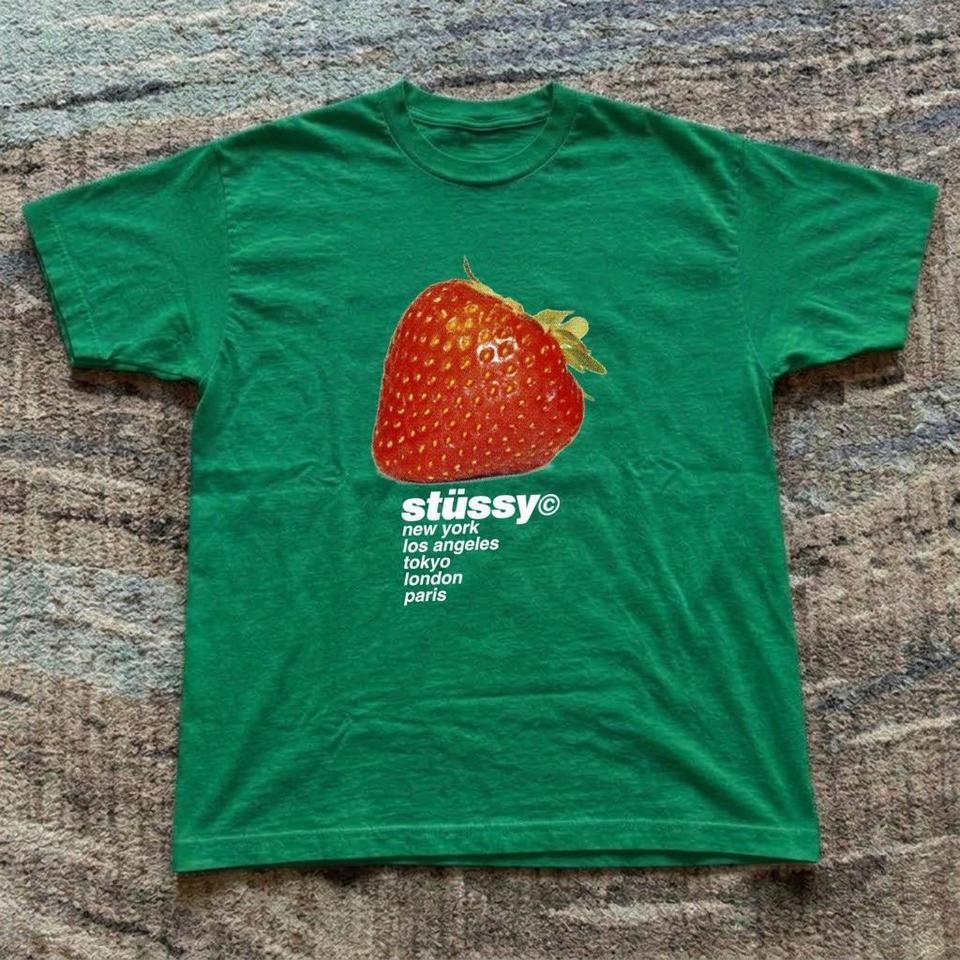 Stussy Strawberry Green T Shirt Skater 54bc