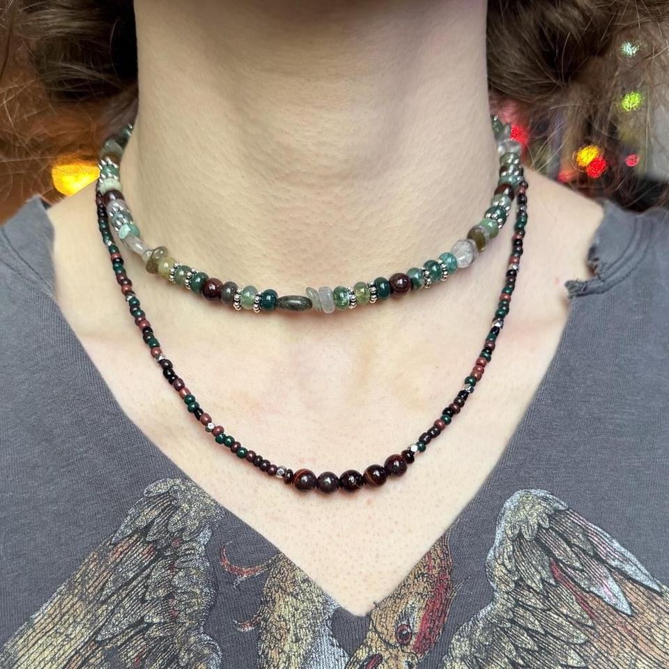 Handmade Earthy Beaded Necklace Featuring 4c4f 2