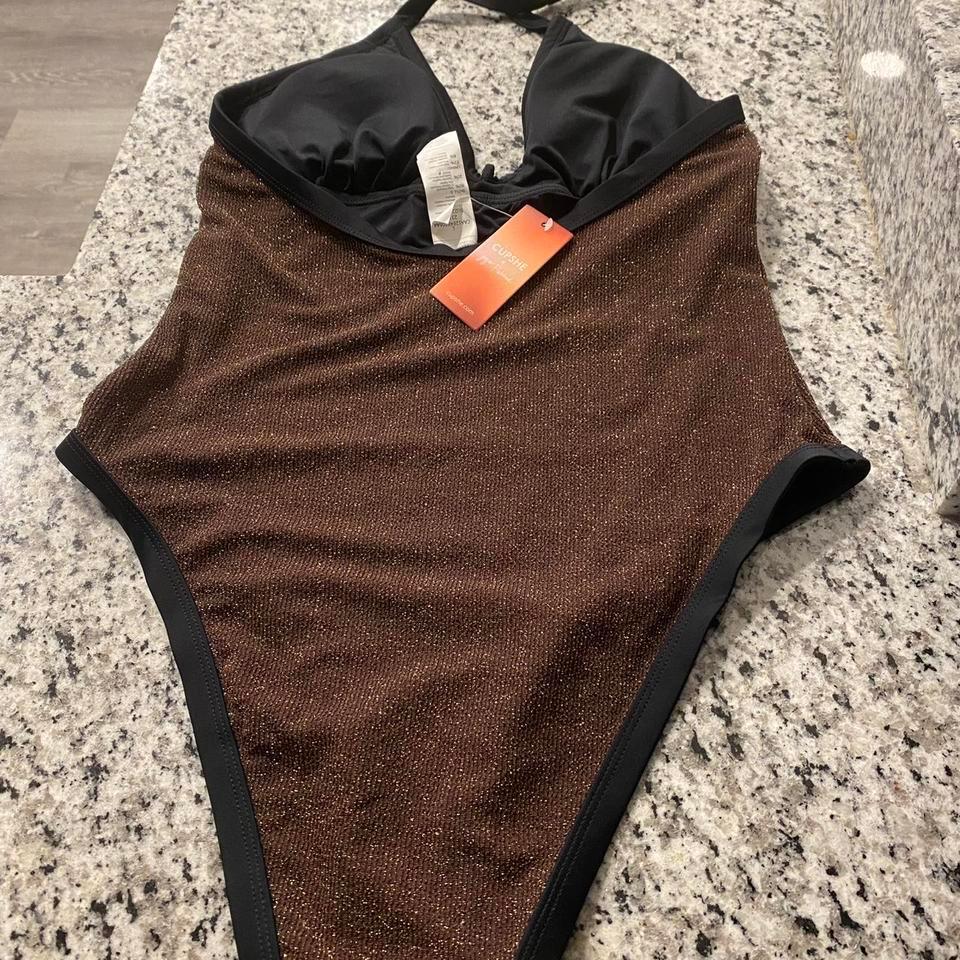 Brown One Piece Swimsuit With 6d23 2