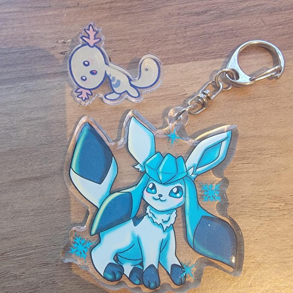 Clear Acrylic Pokemon Keychain Featuring