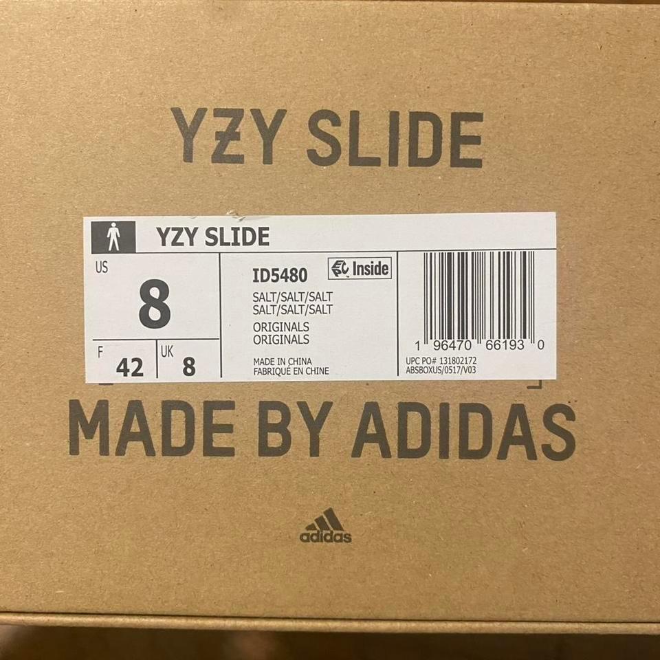 Yeezy Slides Salt Colorway Size 8