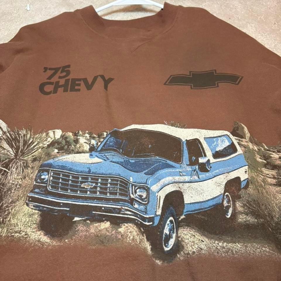 Brown Vintage 75 Chevy Crewneck 01bc 4