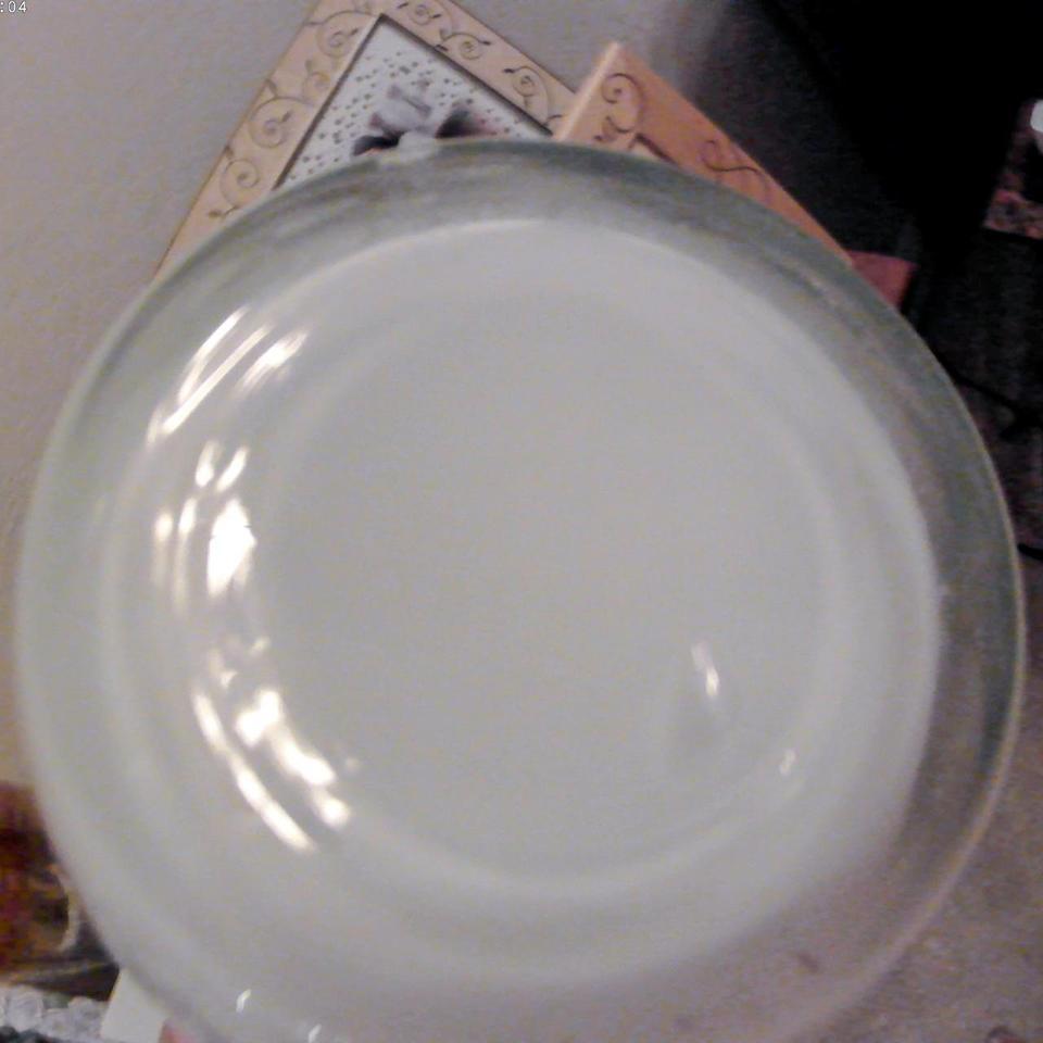 Vintage Milk Glass Ruffeled Silver 5f2a 6