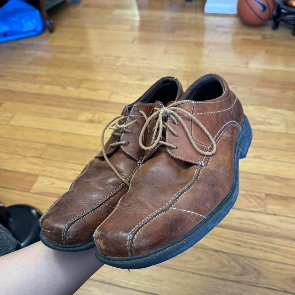 Chunky Brown Leather Dress Shoes 2c50 6