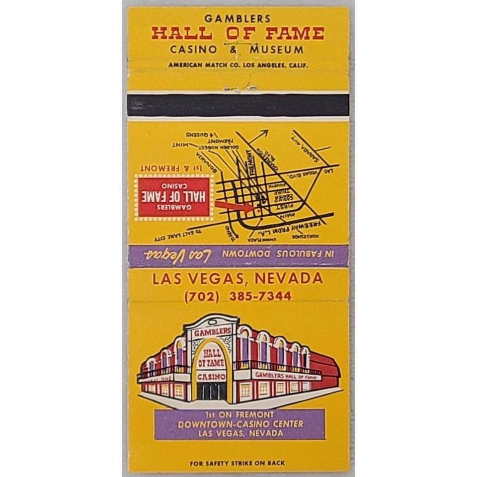 Matchbook Cover Gamblers Hall Of 3d0b