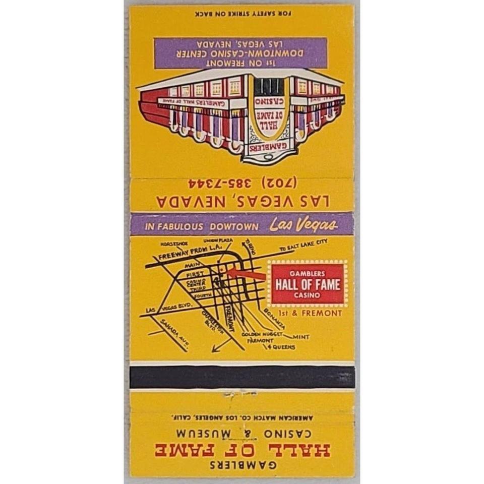 Matchbook Cover Gamblers Hall Of 3d0b 2