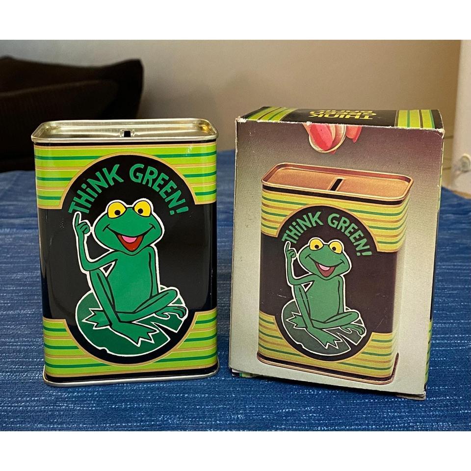 Vintage Jsny Think Green Tin
