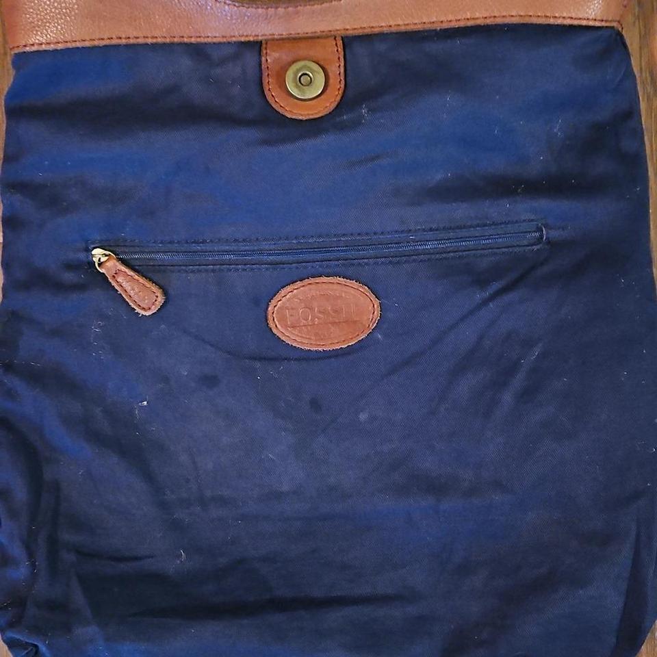 Fossil Leather And Denim Foldover 7