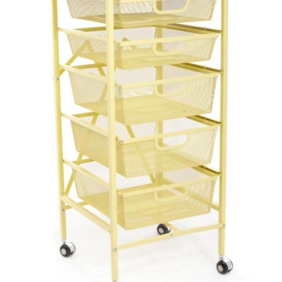 Yellow Metal Storage Cart With 2c6e