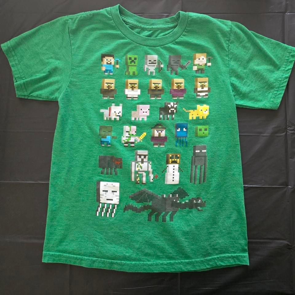 Minecraft Green T Shirt With Pixelated 2b69