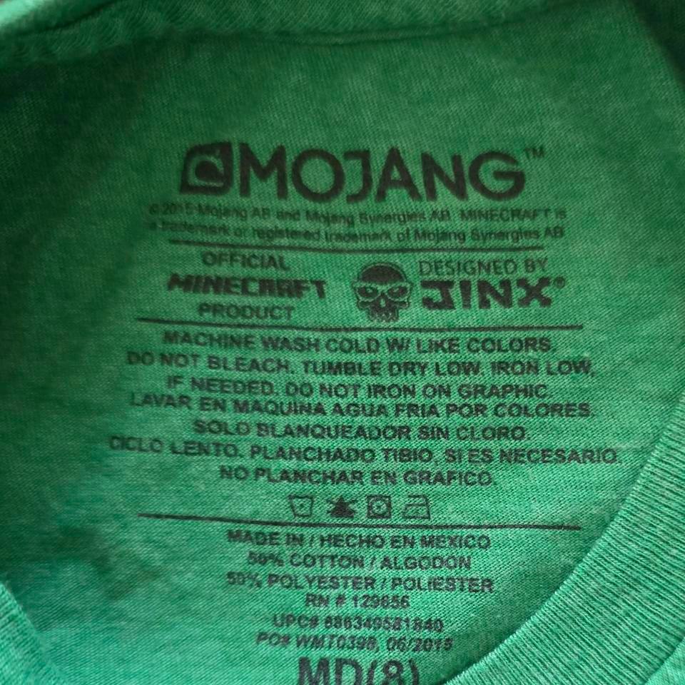 Minecraft Green T Shirt With Pixelated 2b69 3
