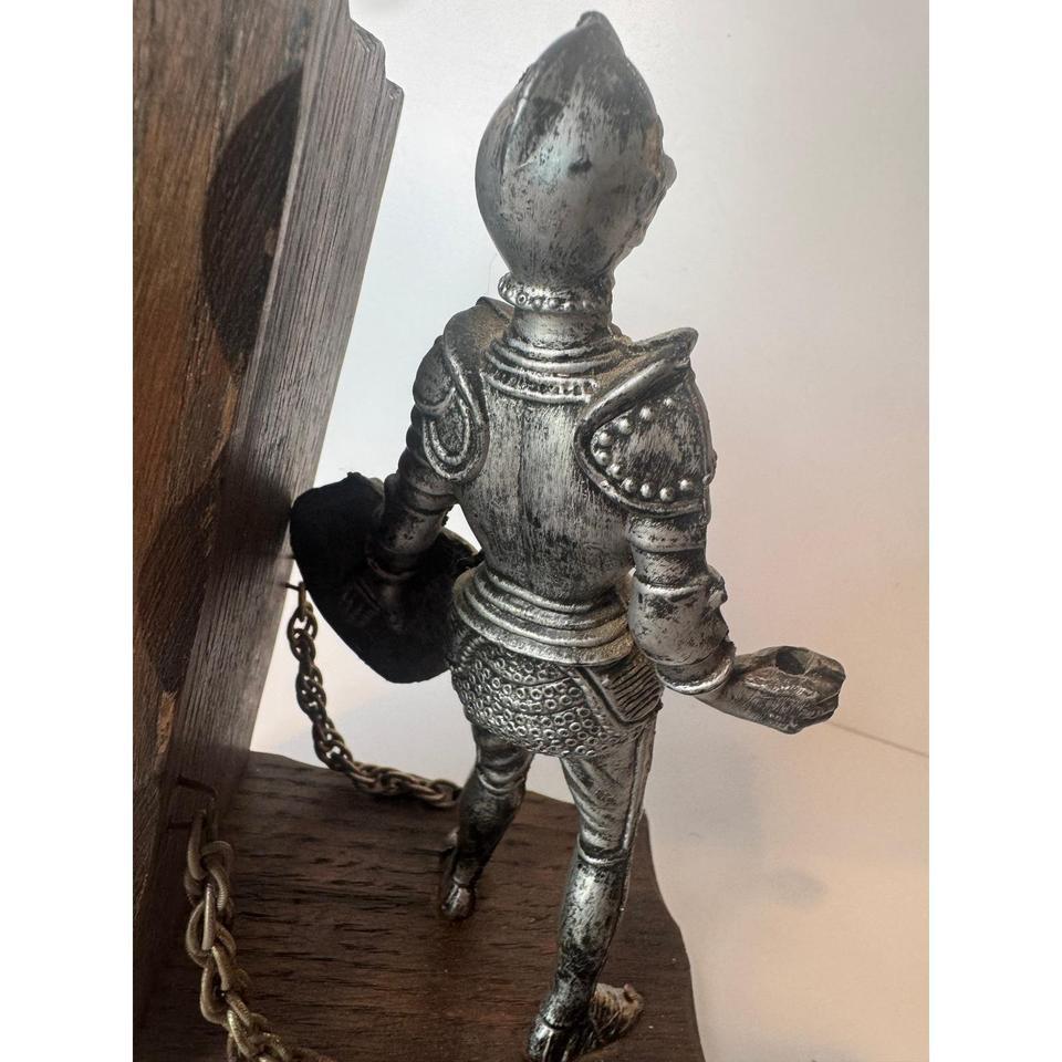 Vintage Medieval Knight Bookends Wood Fc0c 5