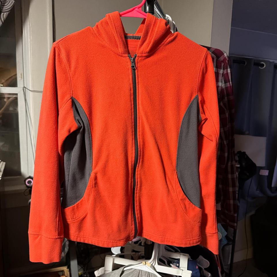 Orange And Grey Hoodie With