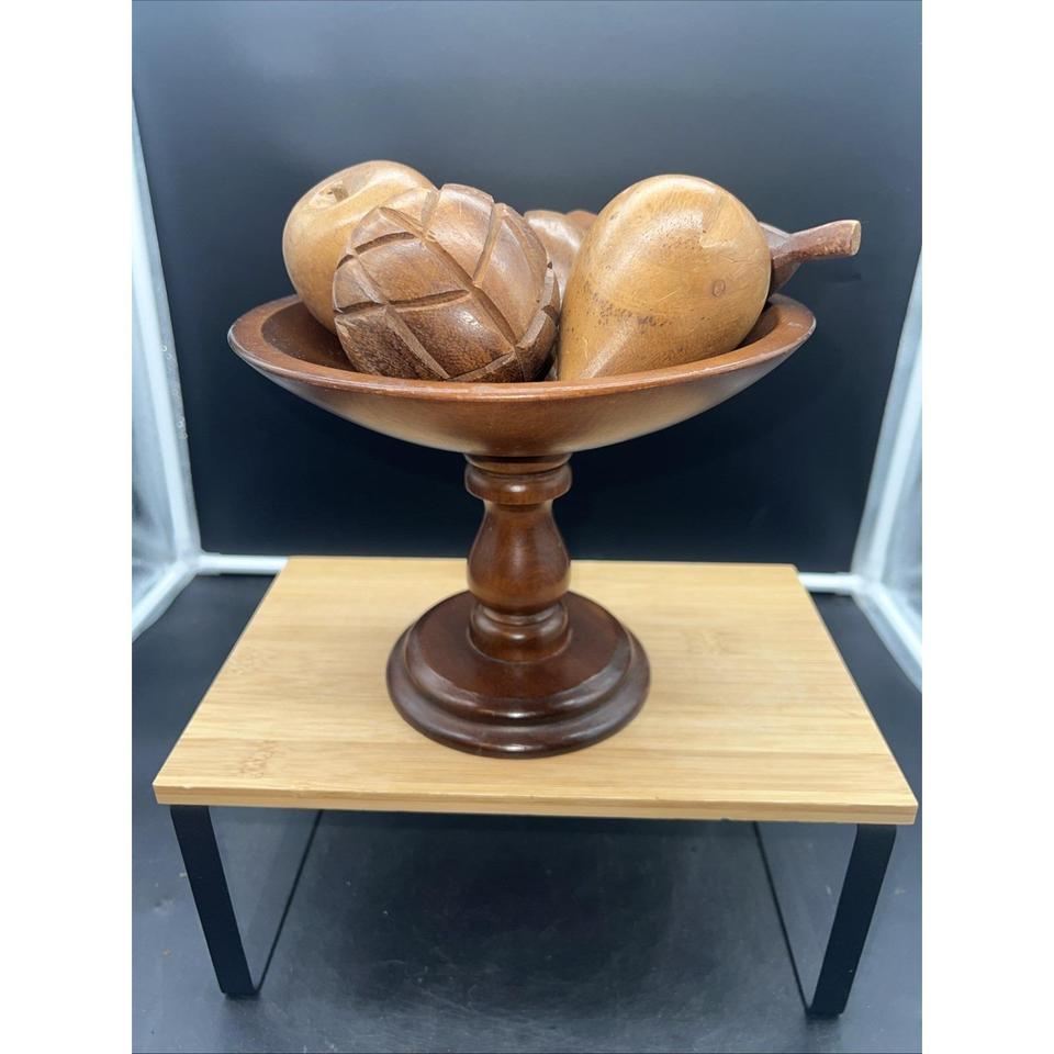 Mcm Vintage Carved Wood Bowl