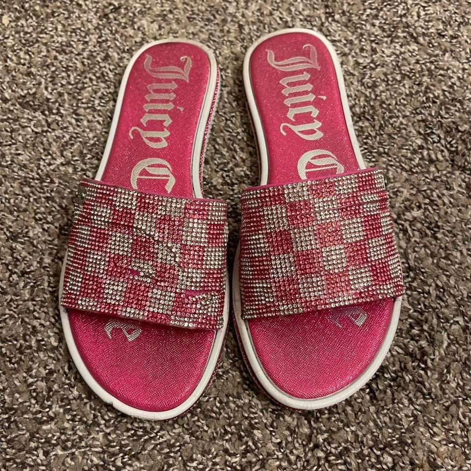 Pink Checkered Juicy Couture Slides 5272