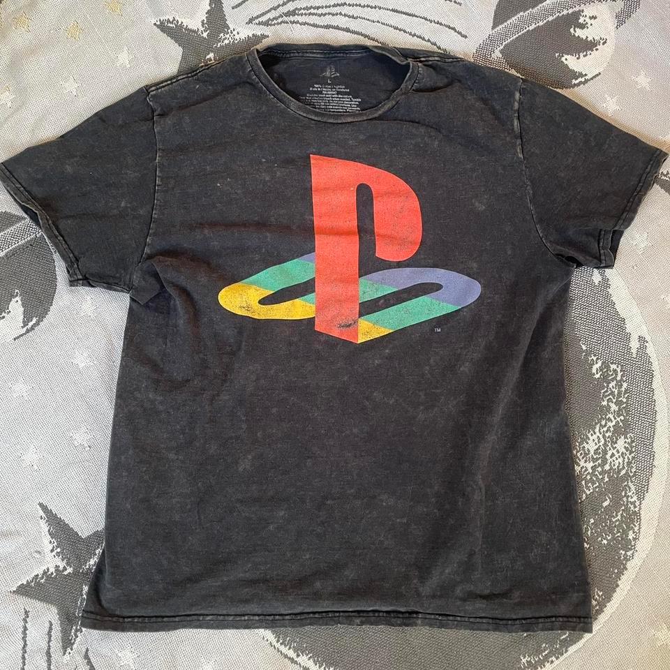 Playstation Logo Bleach Washed Tee Unisex