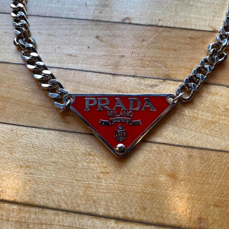 Red Y2k Prada Milano Triangle