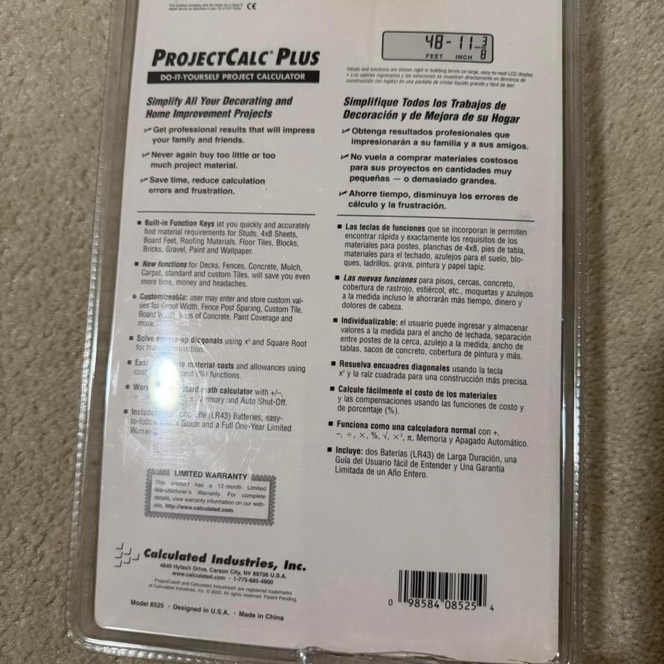 Projectcalc Plus Model 8525 Industries 2