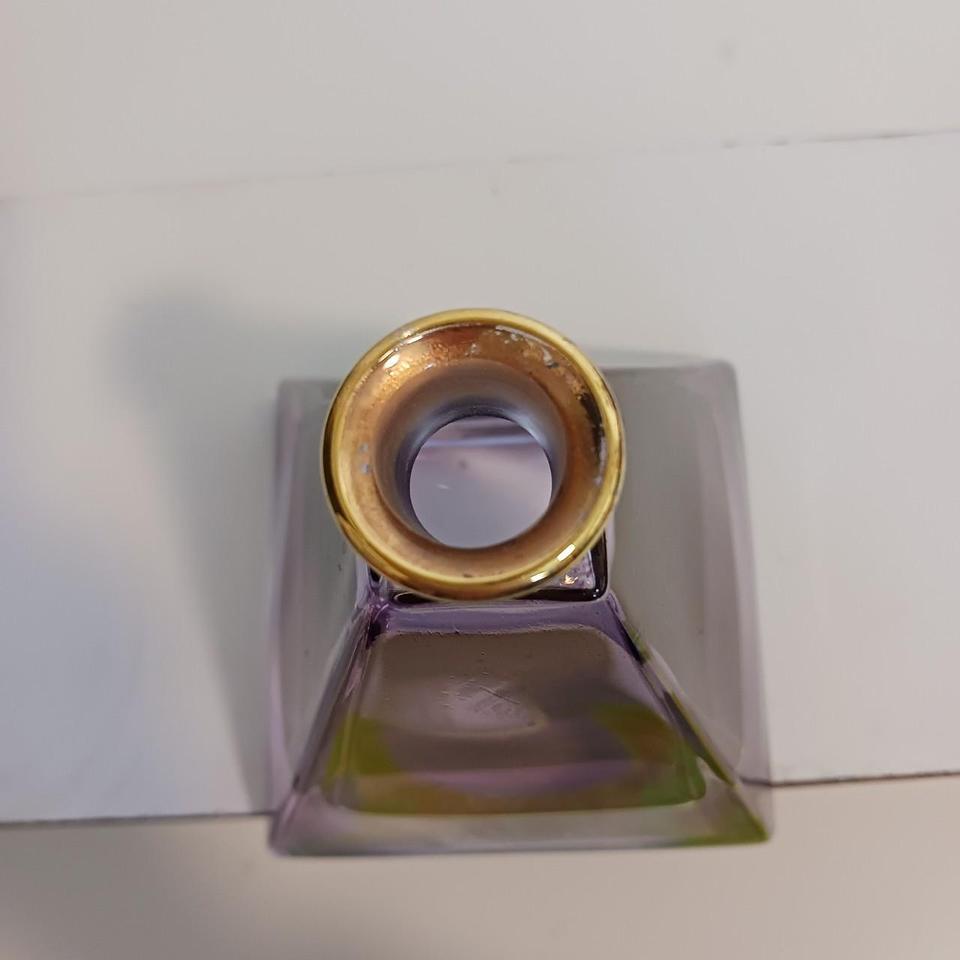 Vintage Crystal Purple Vase Pyramid 3