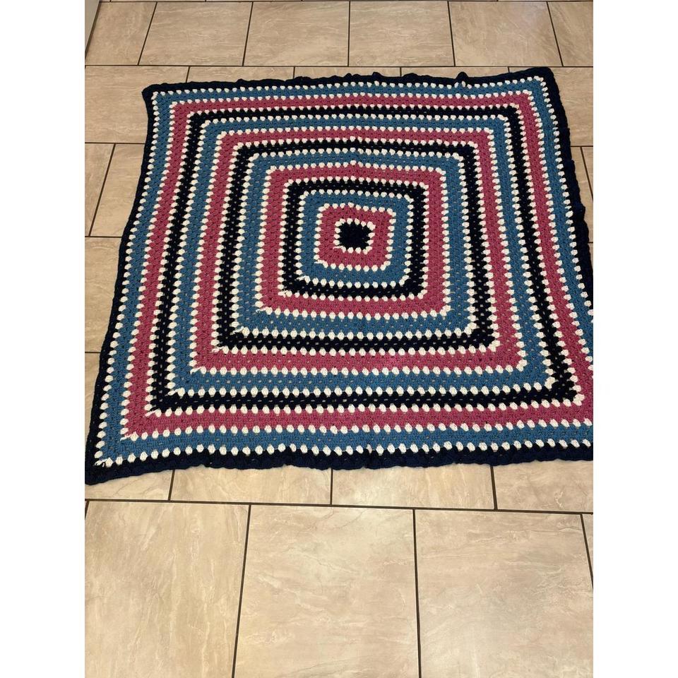 Handmade Granny Square Crochet Blanket 0753