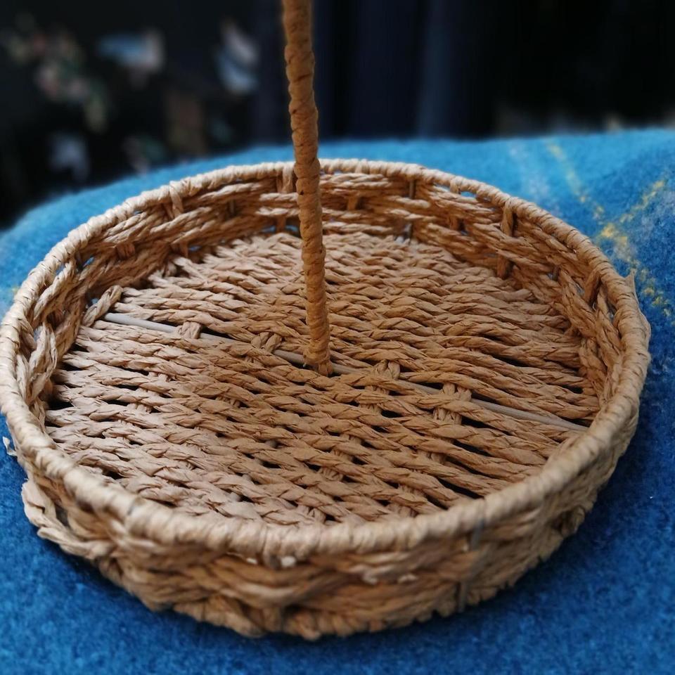 Boho Woven Wicker 2 Tier Tray B78a 2