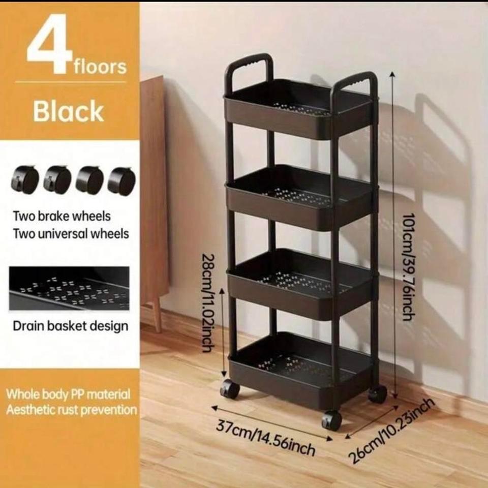 Rolling Utility Cart Rolling Black