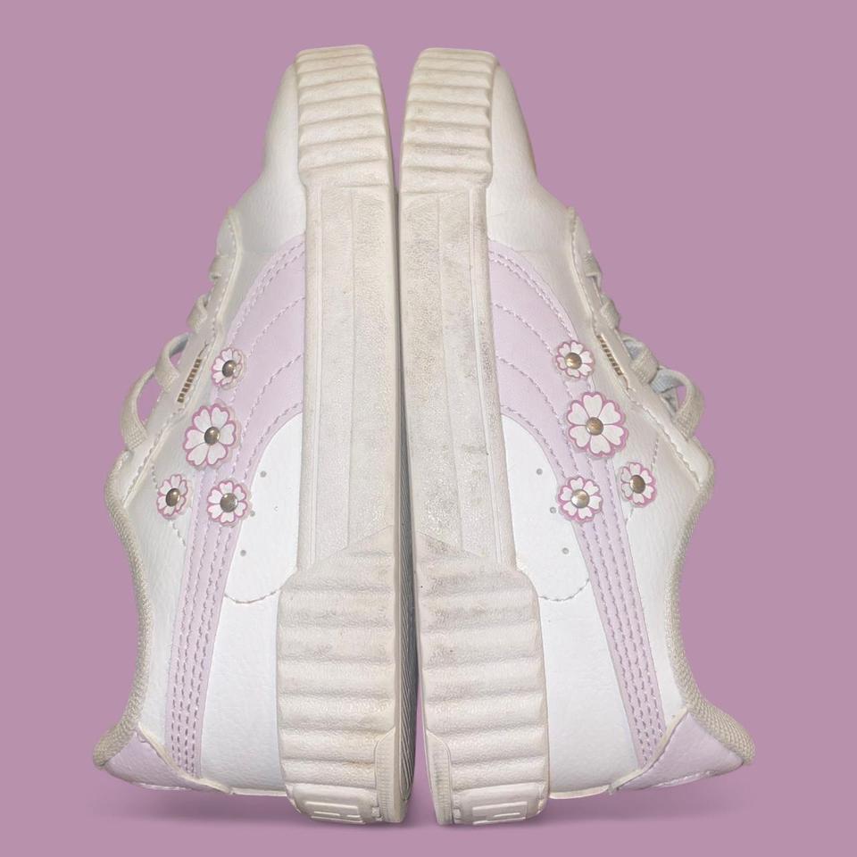 Kids White And Pink Pumas A713 2