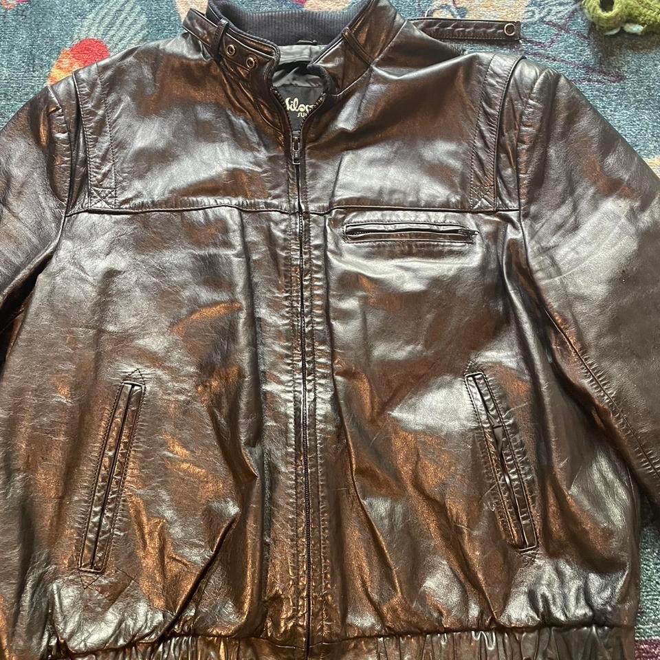 Wilsons Black Leather Jacket Size 701e 2