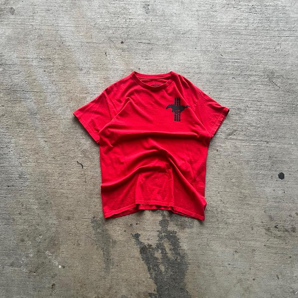 Red Vintage Mustang Car Tee 236d 2