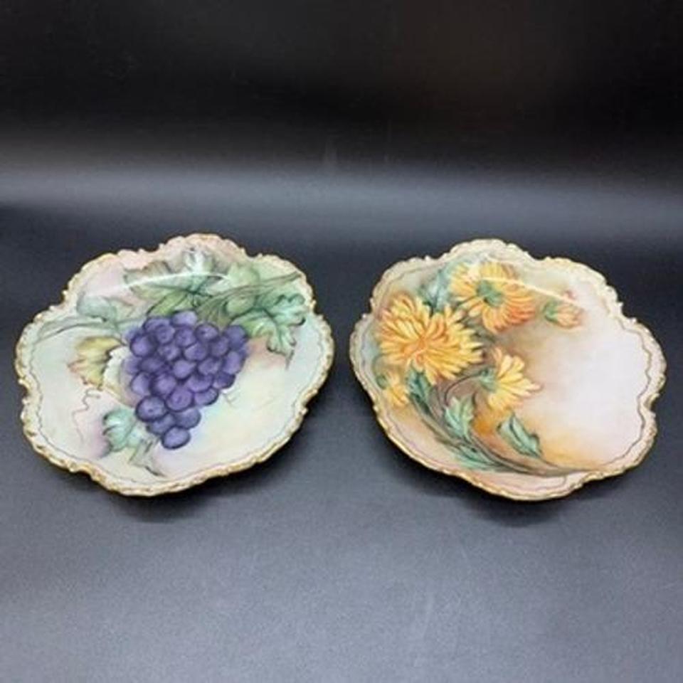 Antique Hand Painted Porcelain Plates C4bc
