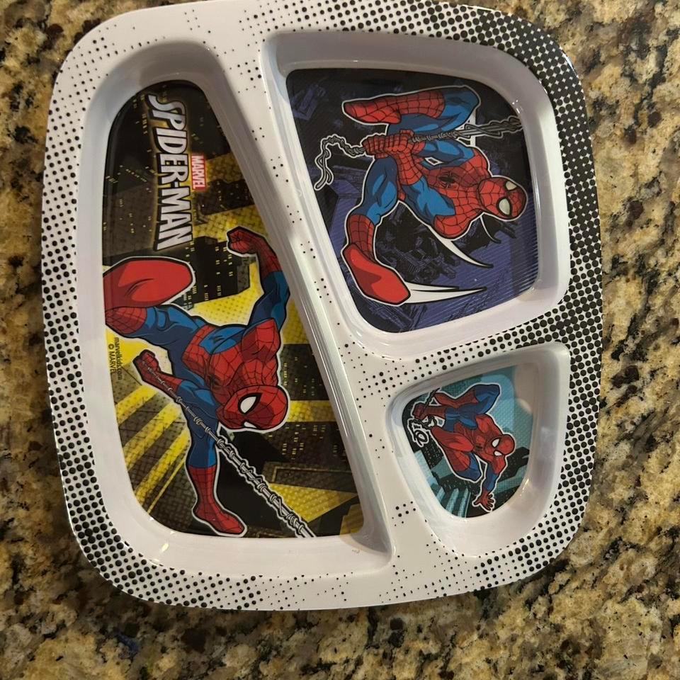 Spiderman Divided Plate Kids Superhero B76d