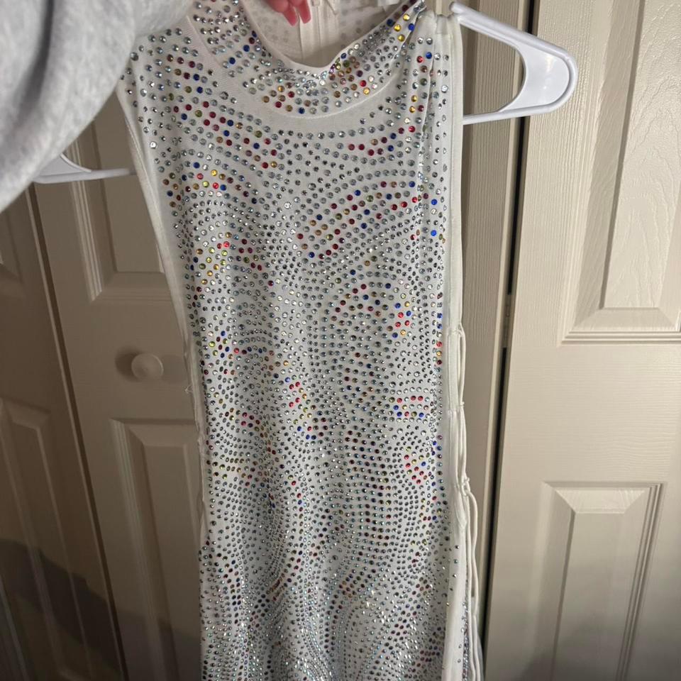 Beautiful Mesh Rhinestone Colorful Dress 6b31
