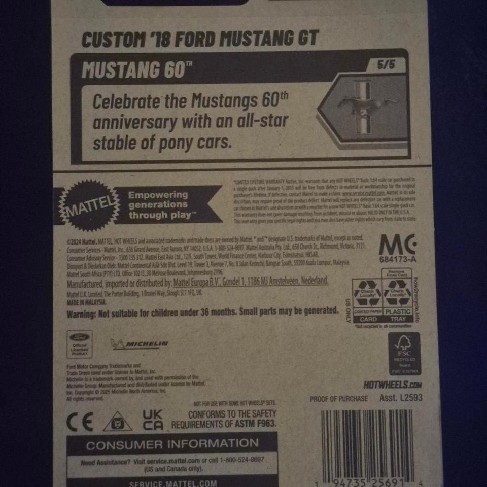 Blue Hot Wheels Mustang Gt 4