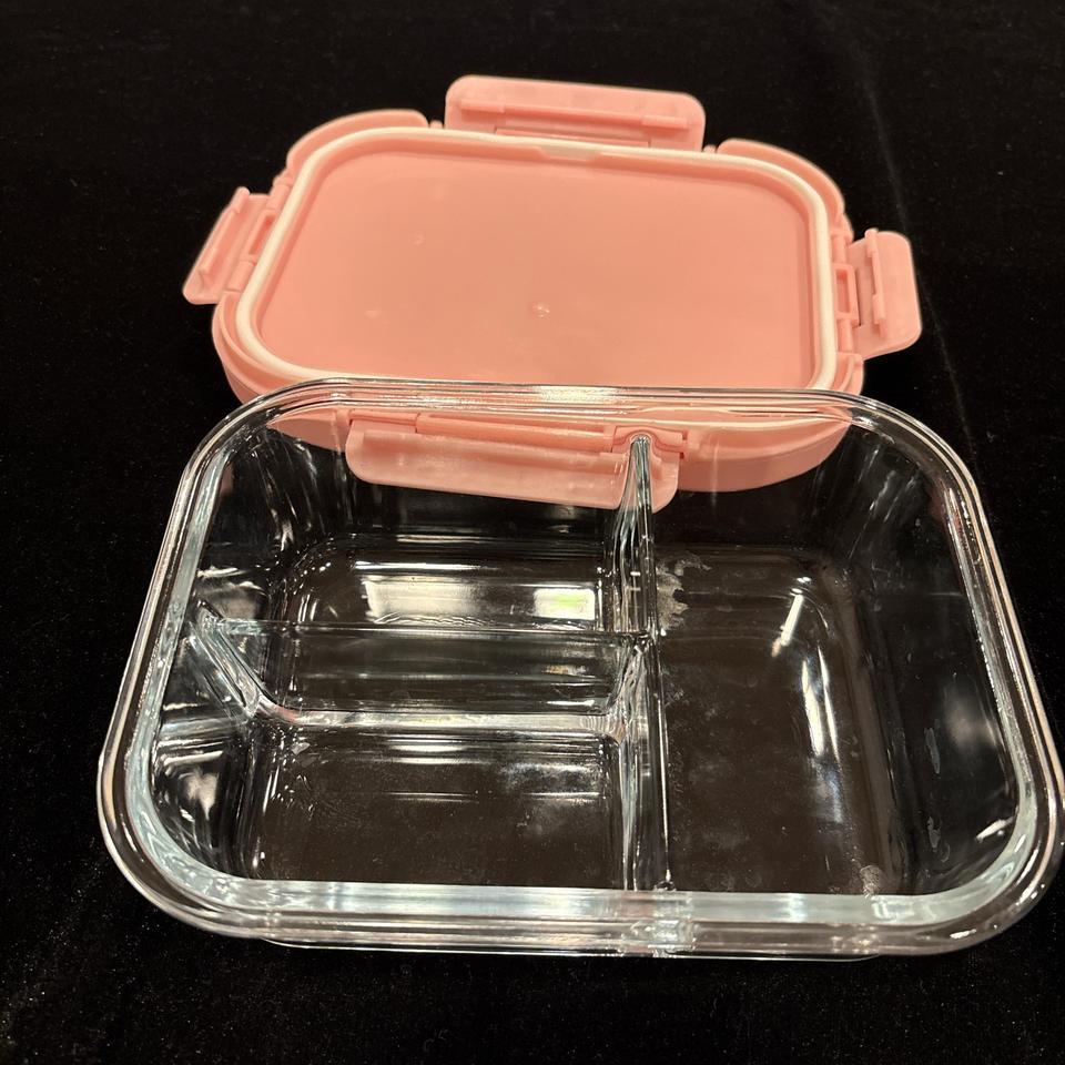 Pink Glass 3 Divided Slots 3