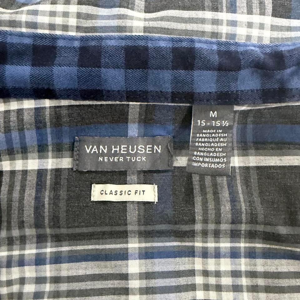 Van Heusen Blue Plaid Button 2b3f 3