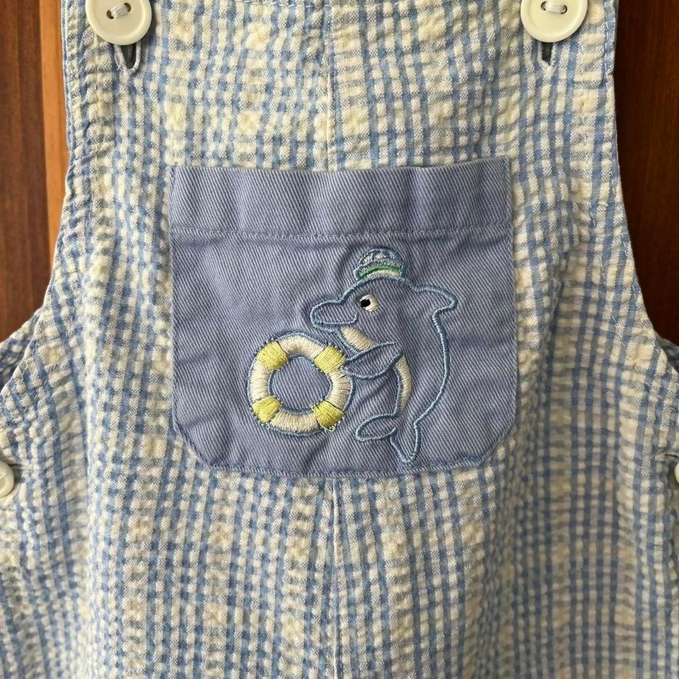 Vintage Baby Boy Embroidered Blue 8b4b 5