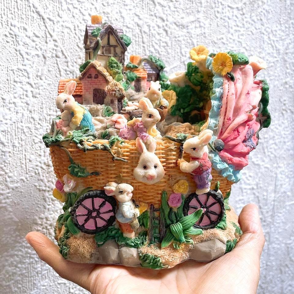 Vintage 1990 Easter Bunny Village A036 7