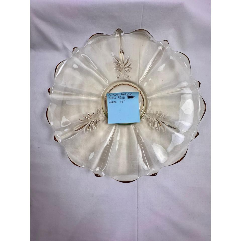 Vintage Amber Glass Scalloped Edge 8