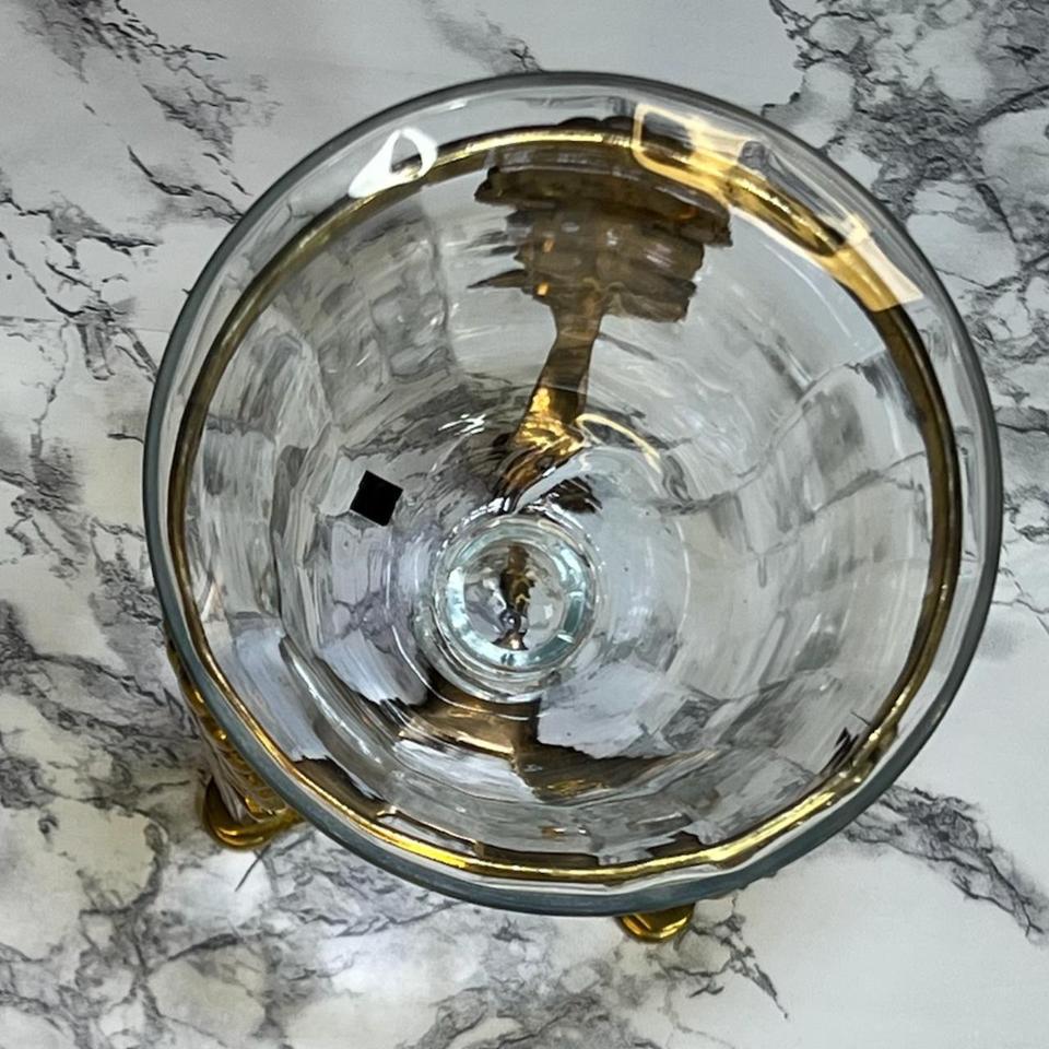 Vintage 1970s Glass Bowl On 6
