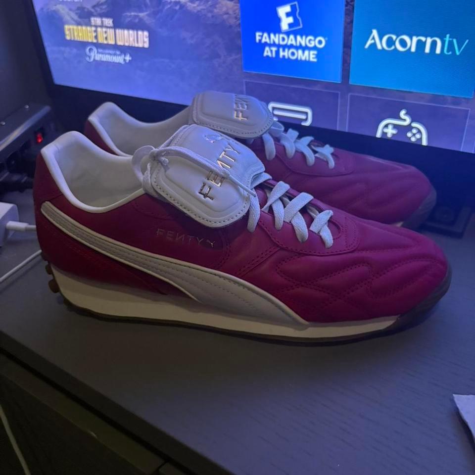 Burgundy And White Puma Fenty 3