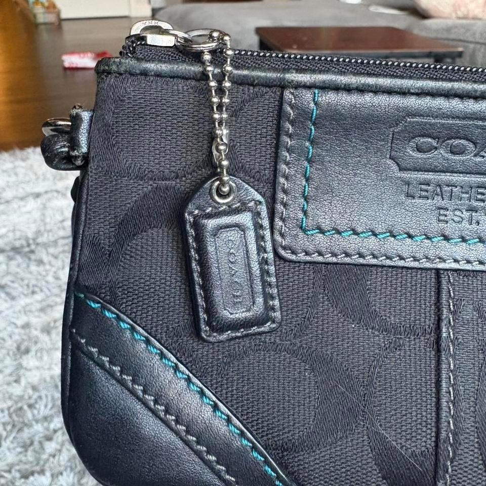 Coach Black Wristlet With Blue 9676 3