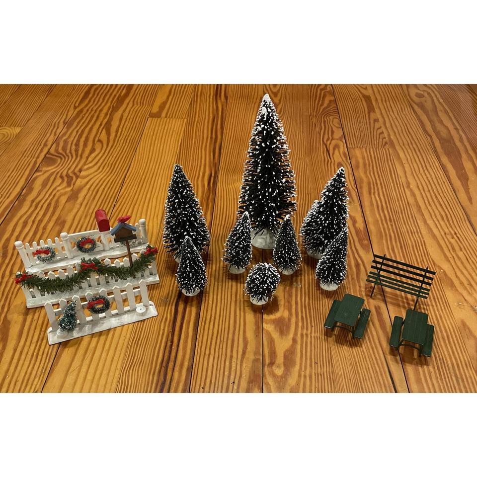 Vintage Christmas Village Snow Flocked