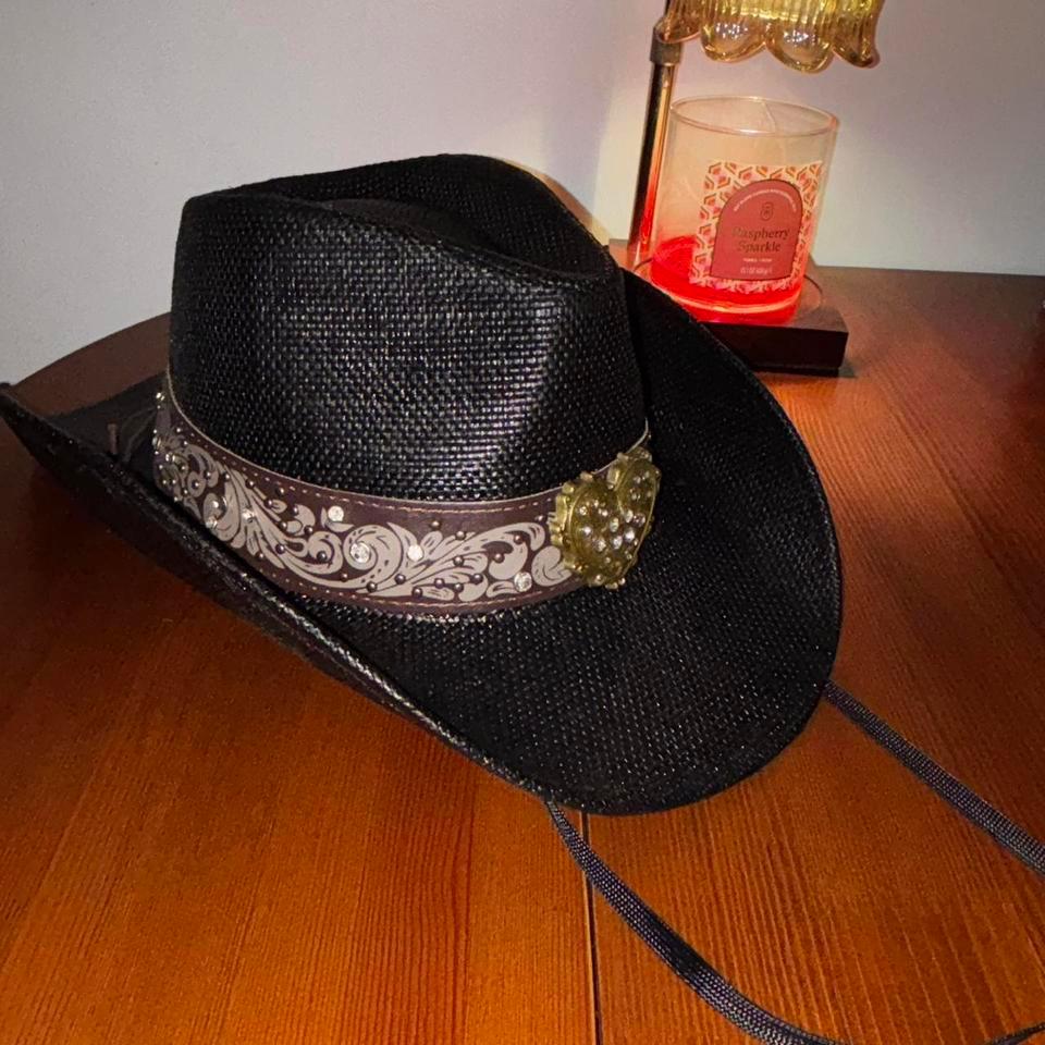 Black Cowgirl Hat With Brown Cfb5