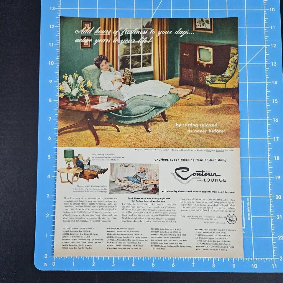 1953 Contour Chair Lounge Vintage Print Afb4 8
